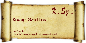 Knapp Szelina névjegykártya
